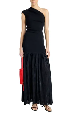 Cora Pleated Crepe Dress