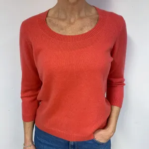 Coral Pink Cashmere Scoop Neck Jumper