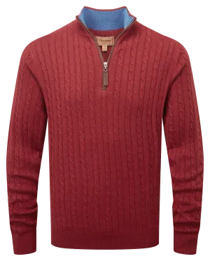 Cotton Cashmere Cable 1/4 Zip