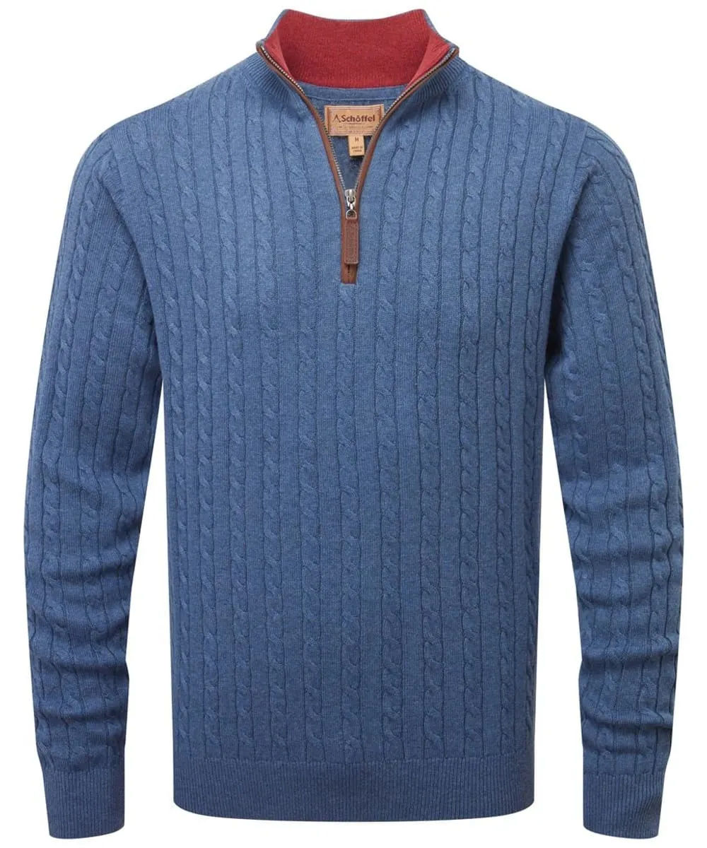 Cotton Cashmere Cable 1/4 Zip