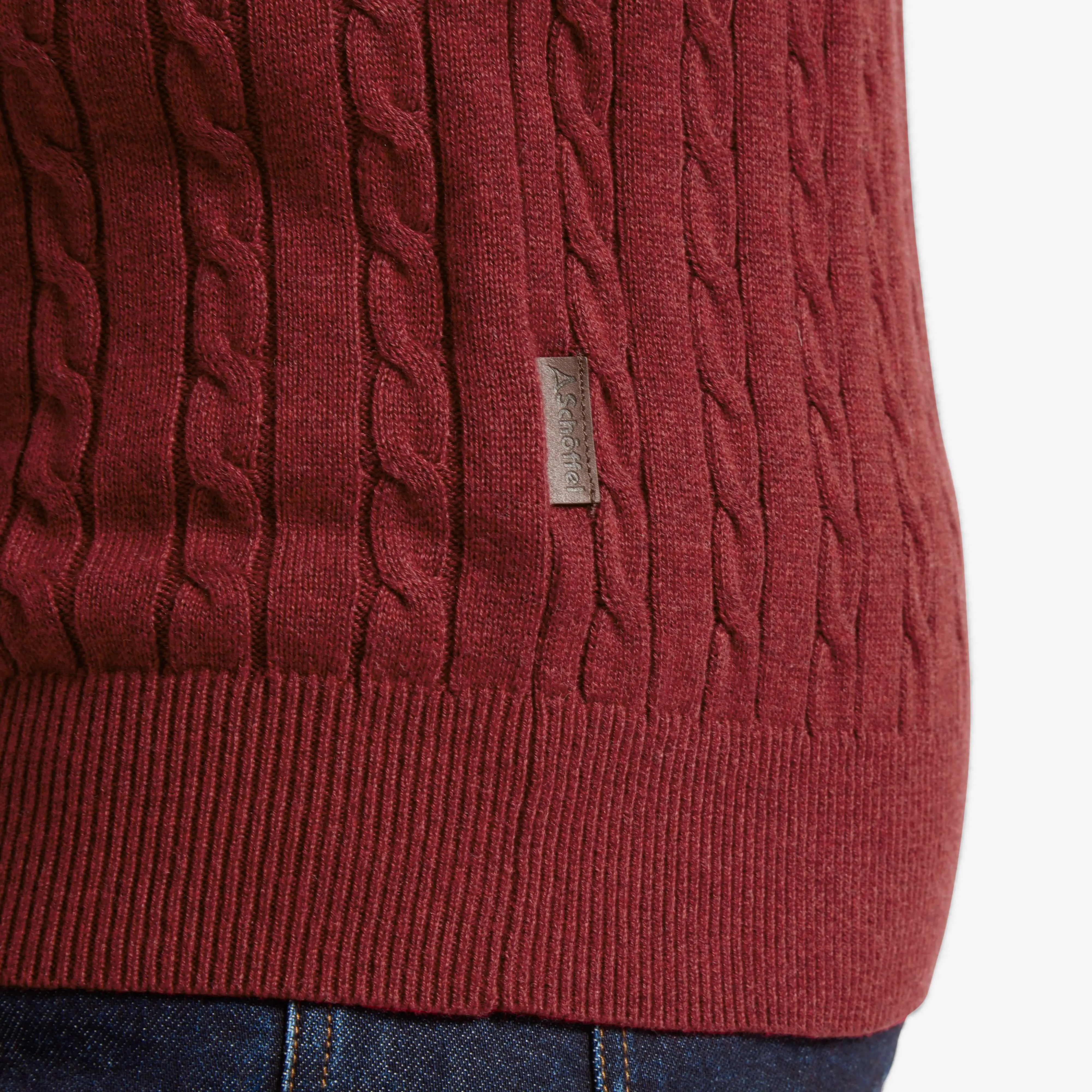 Cotton Cashmere Cable 1/4 Zip