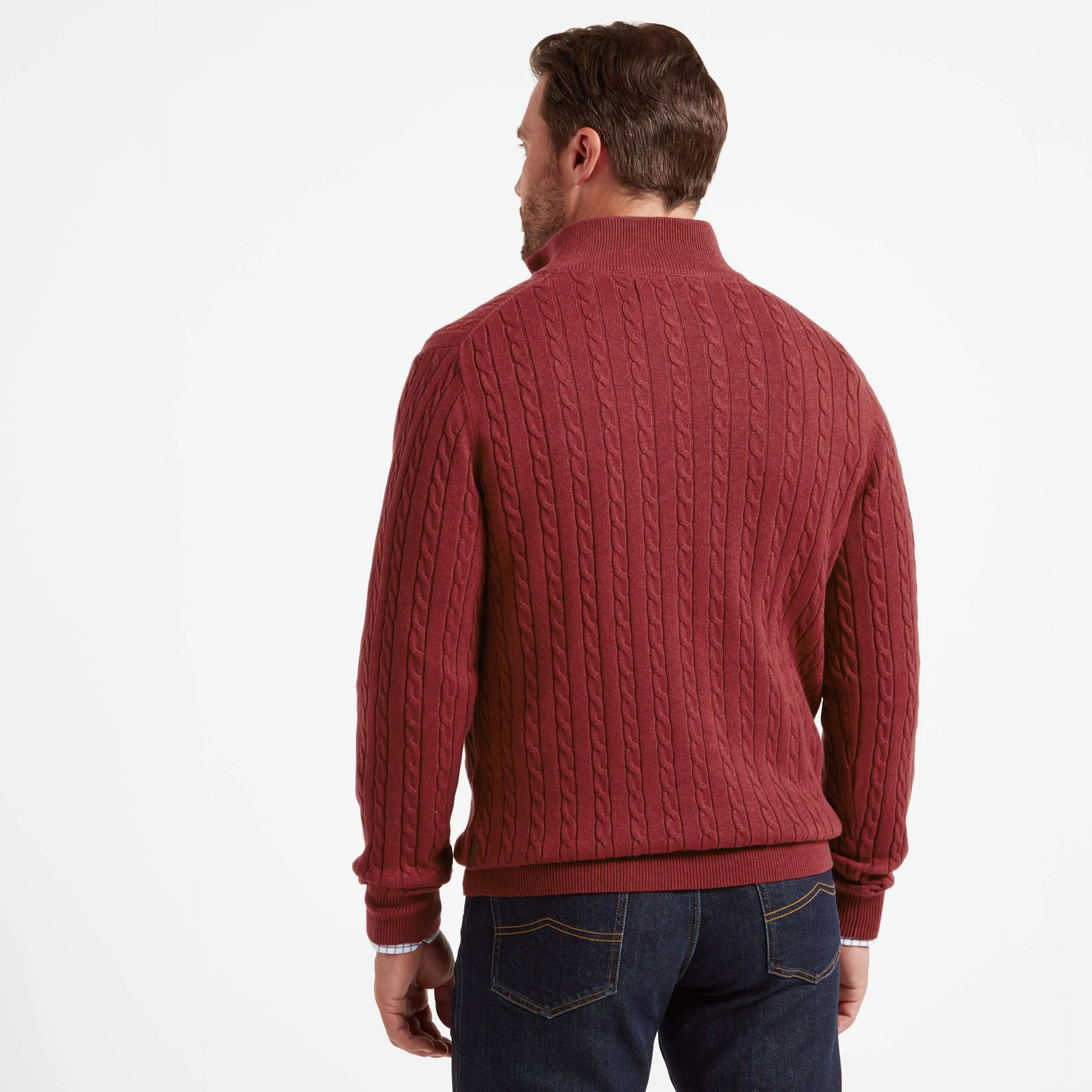 Cotton Cashmere Cable 1/4 Zip