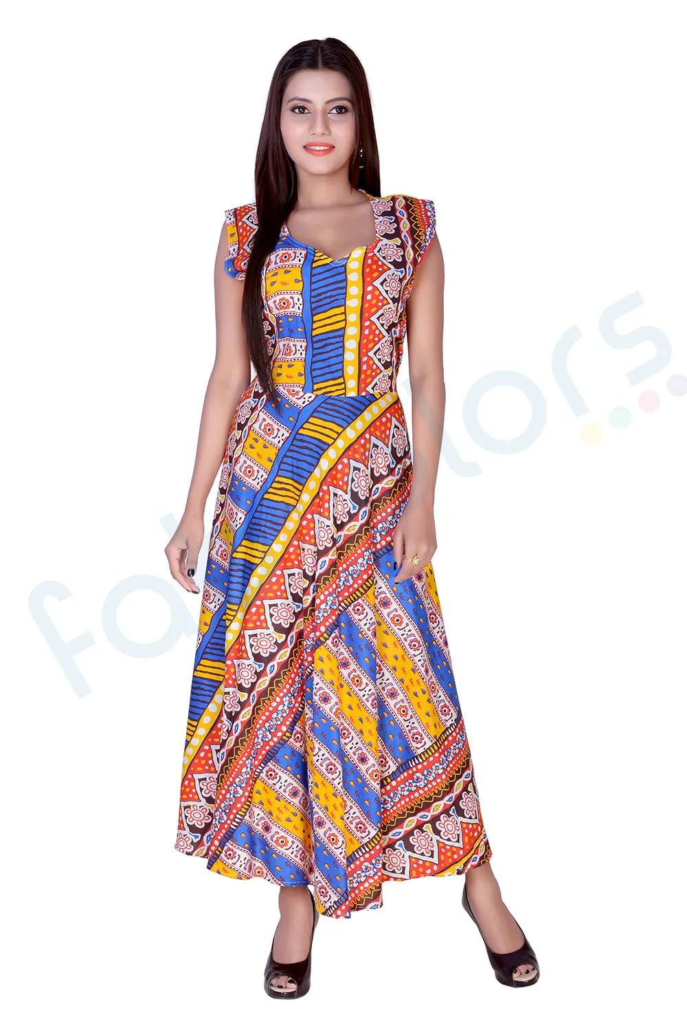 Cotton Maxi Dress in Vibrant Colors