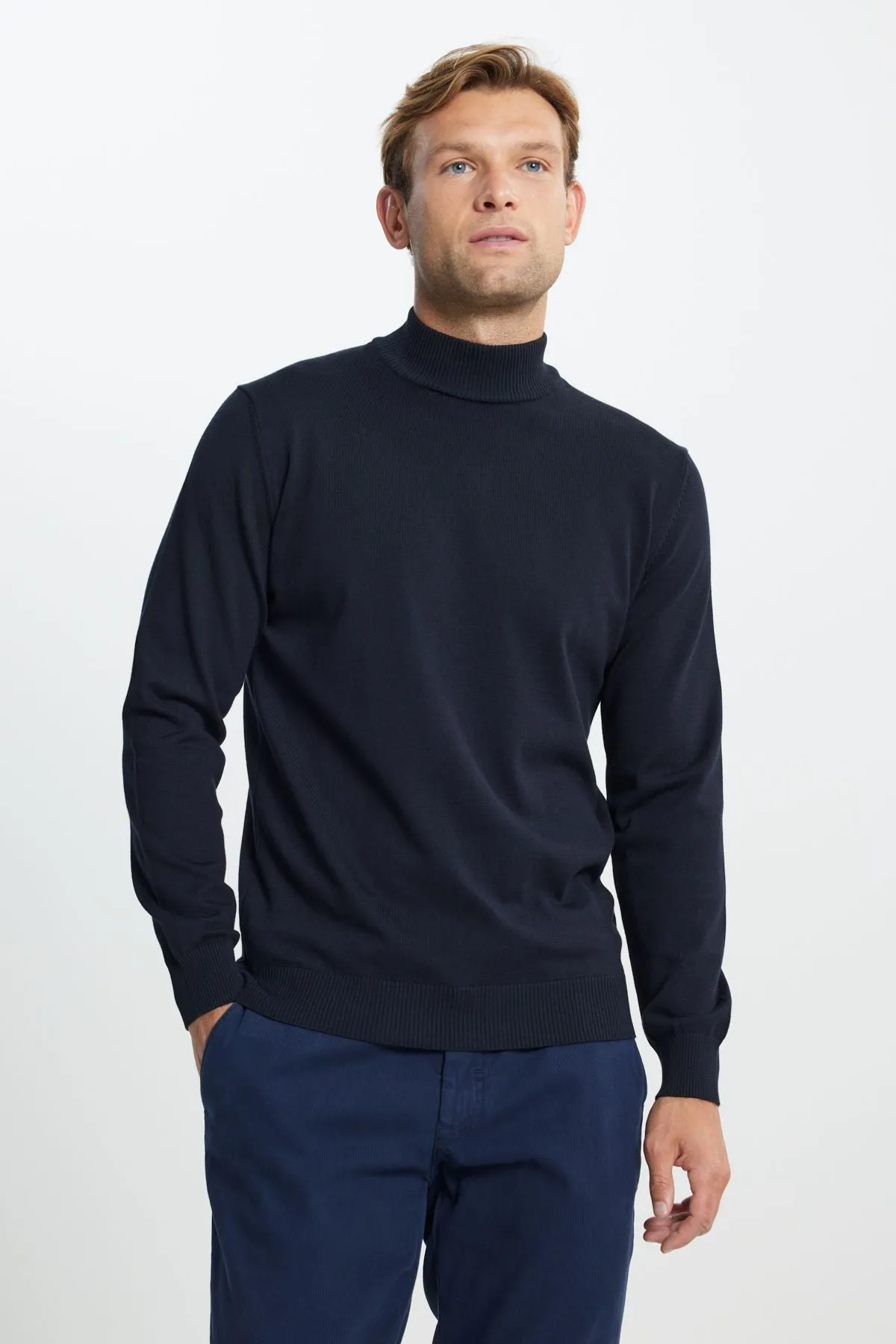 Cotton Standard Fit Normal Cut Half Fisherman Yaka Knitwear Sweater