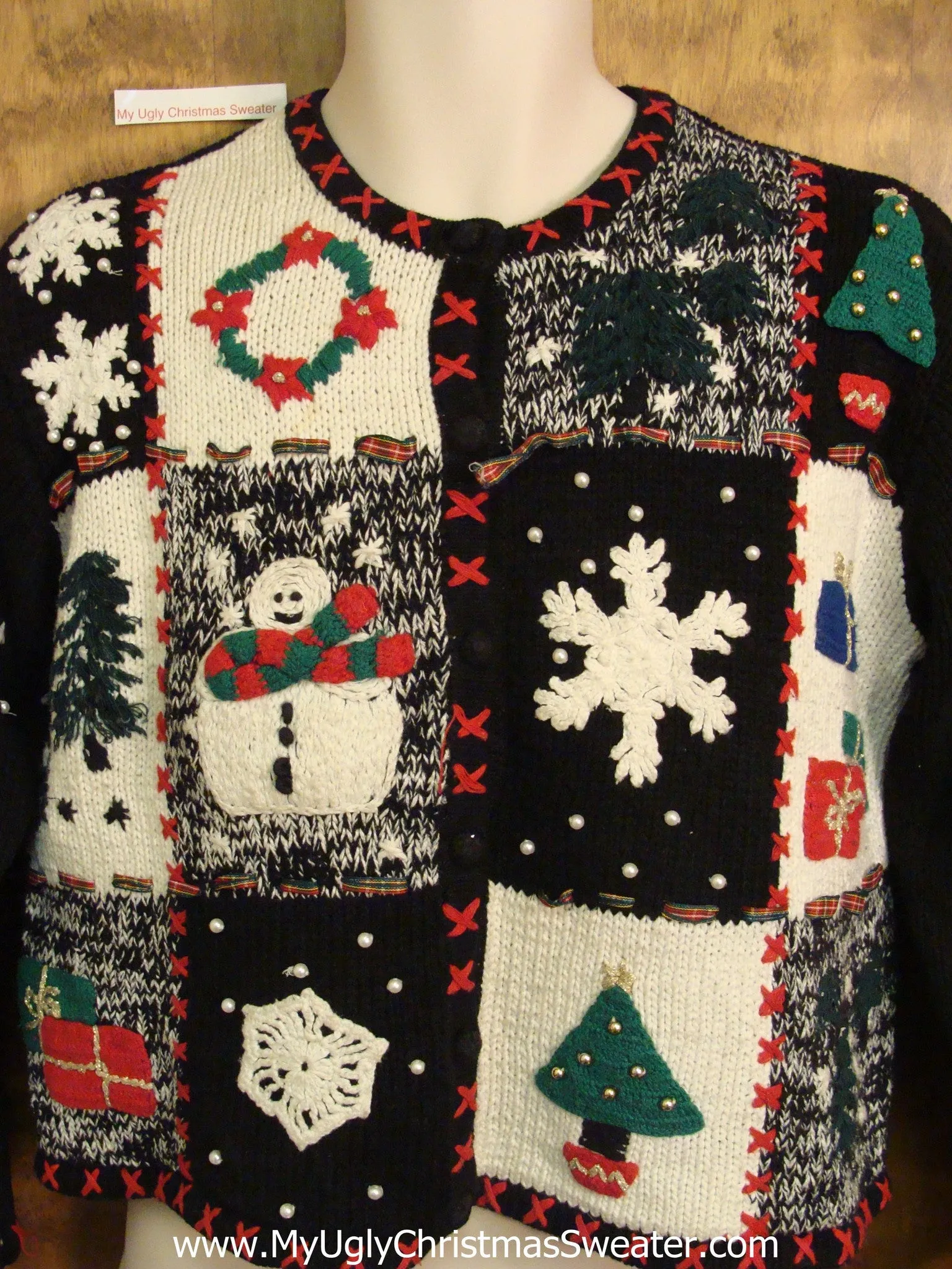 Crafty 2sided Patchwork Cheesy Christmas Jumper Sweater