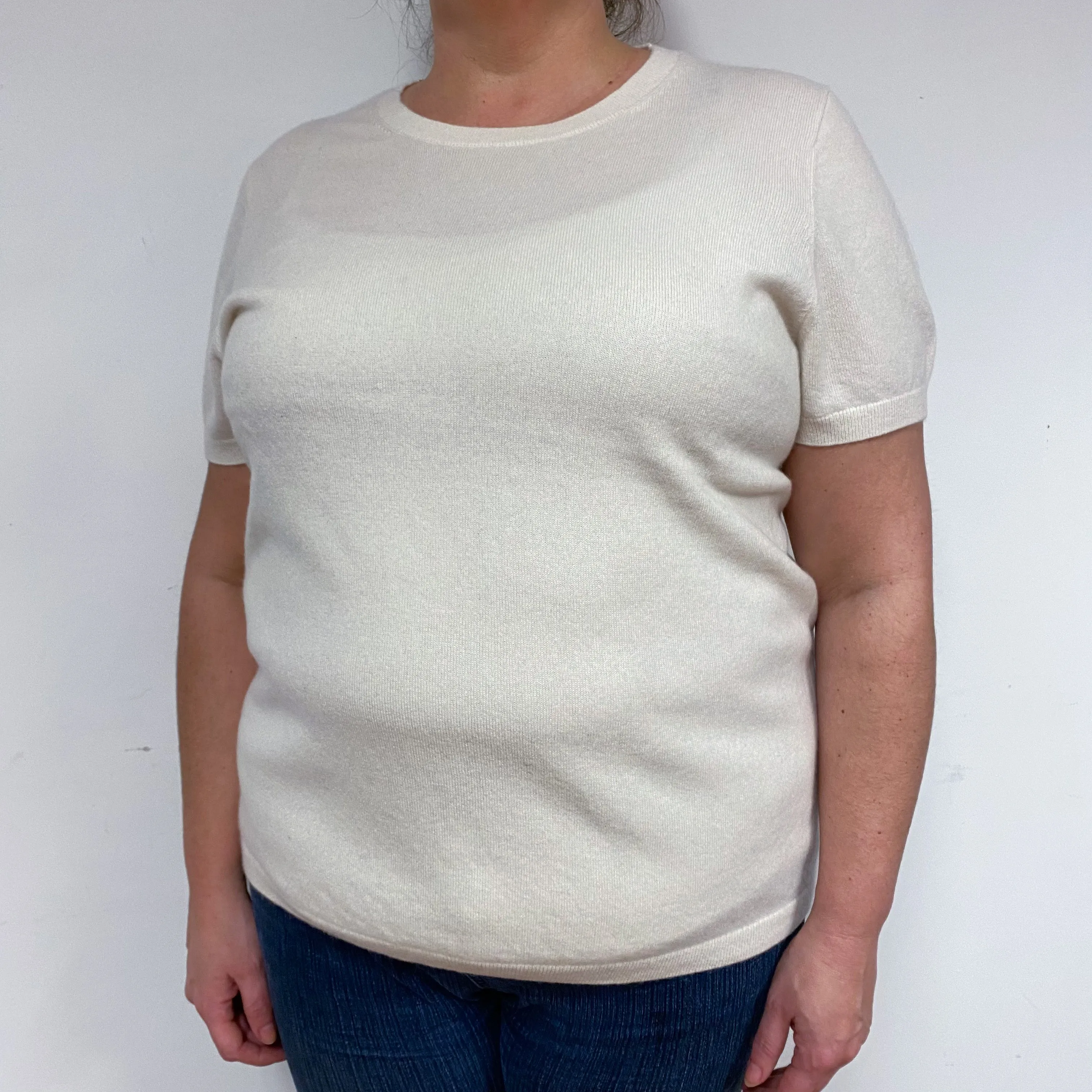 Cream Cashmere Short Sleeved Jumper Extra Large