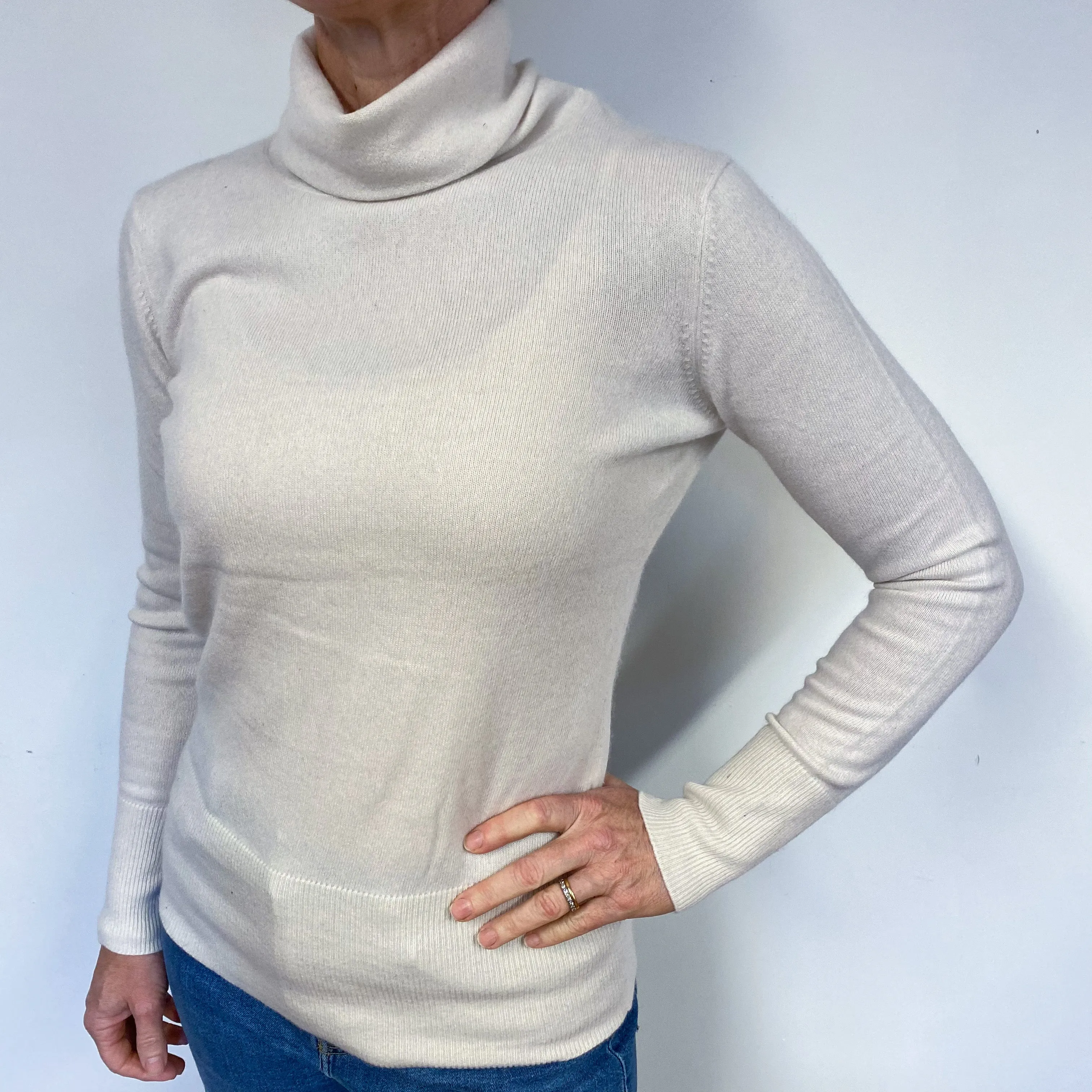 Cream Roll Neck Jumper Medium