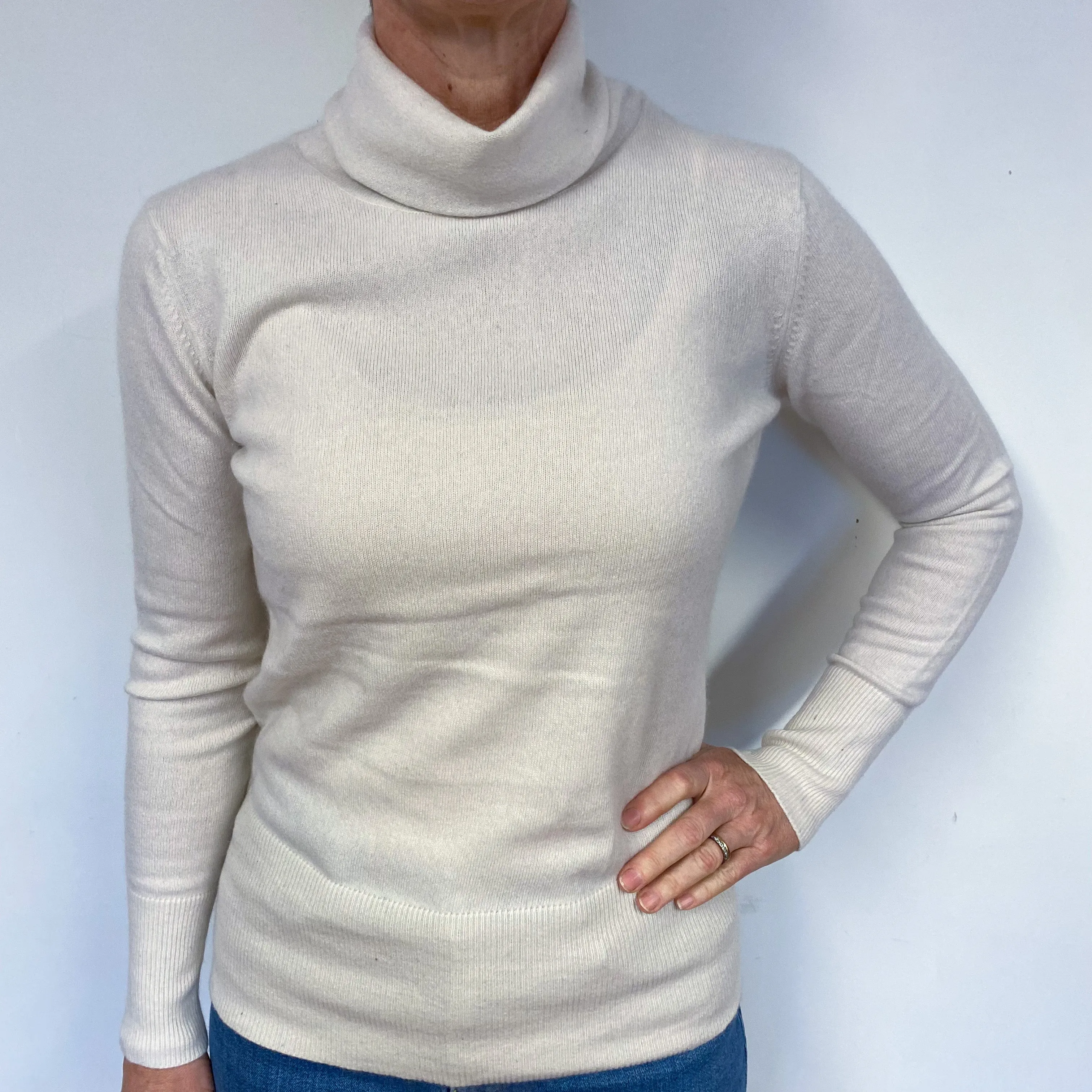 Cream Roll Neck Jumper Medium