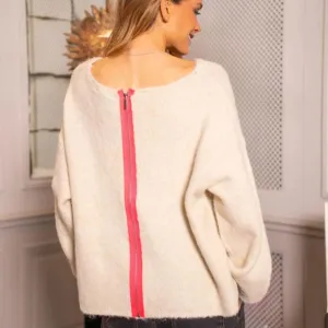 Cream Zip back Alpaca Jumper