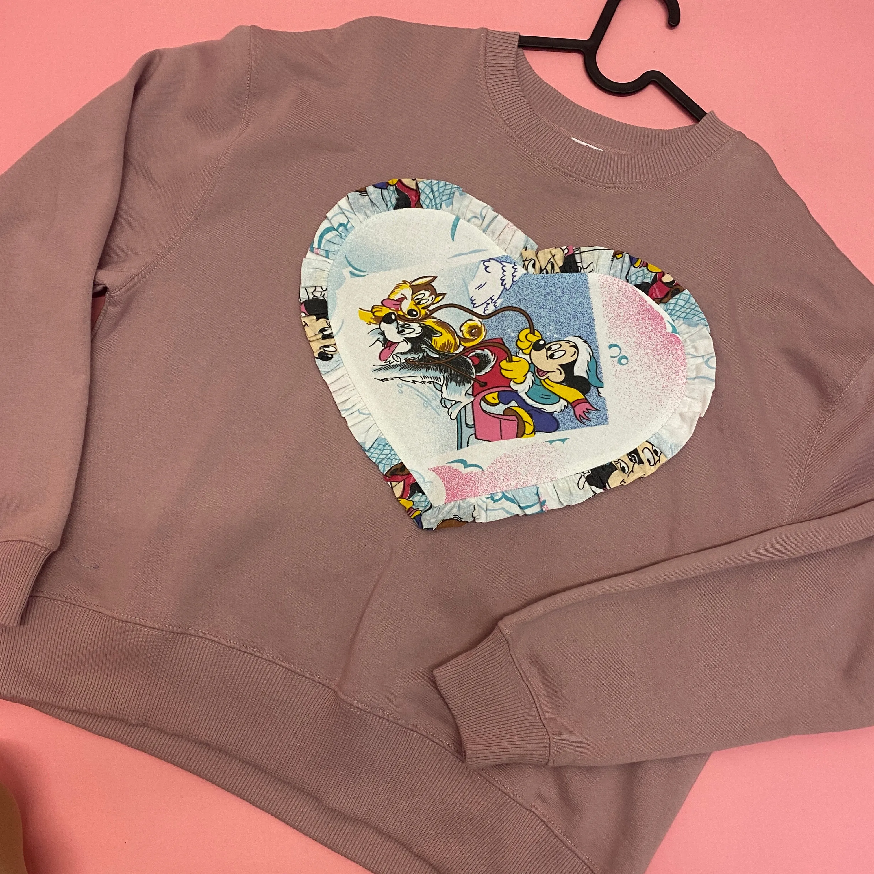 Custom Reworked Heart Duvet Jumper Medium