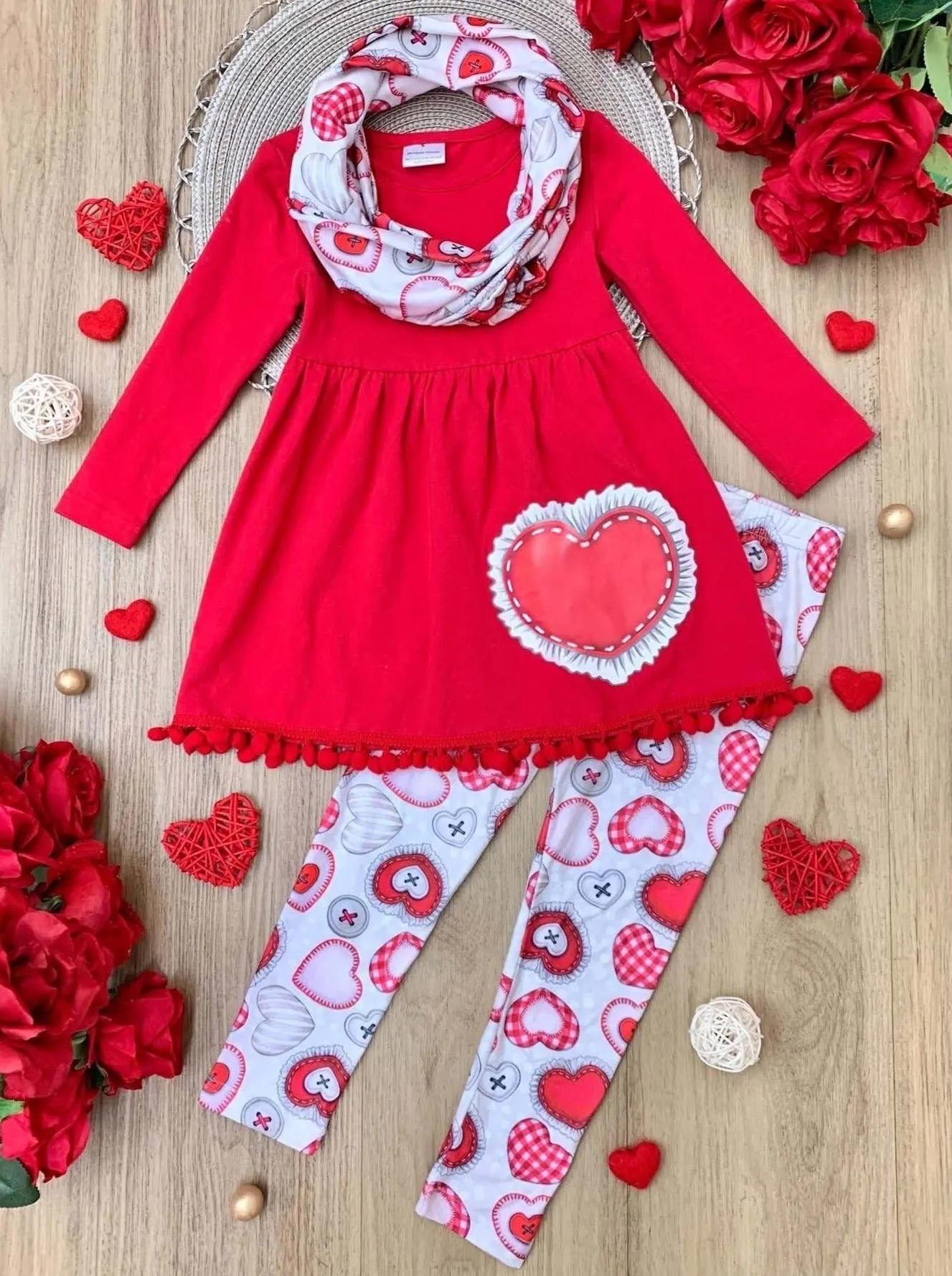 Cute As A Button Tunic, Scarf, and Legging Set