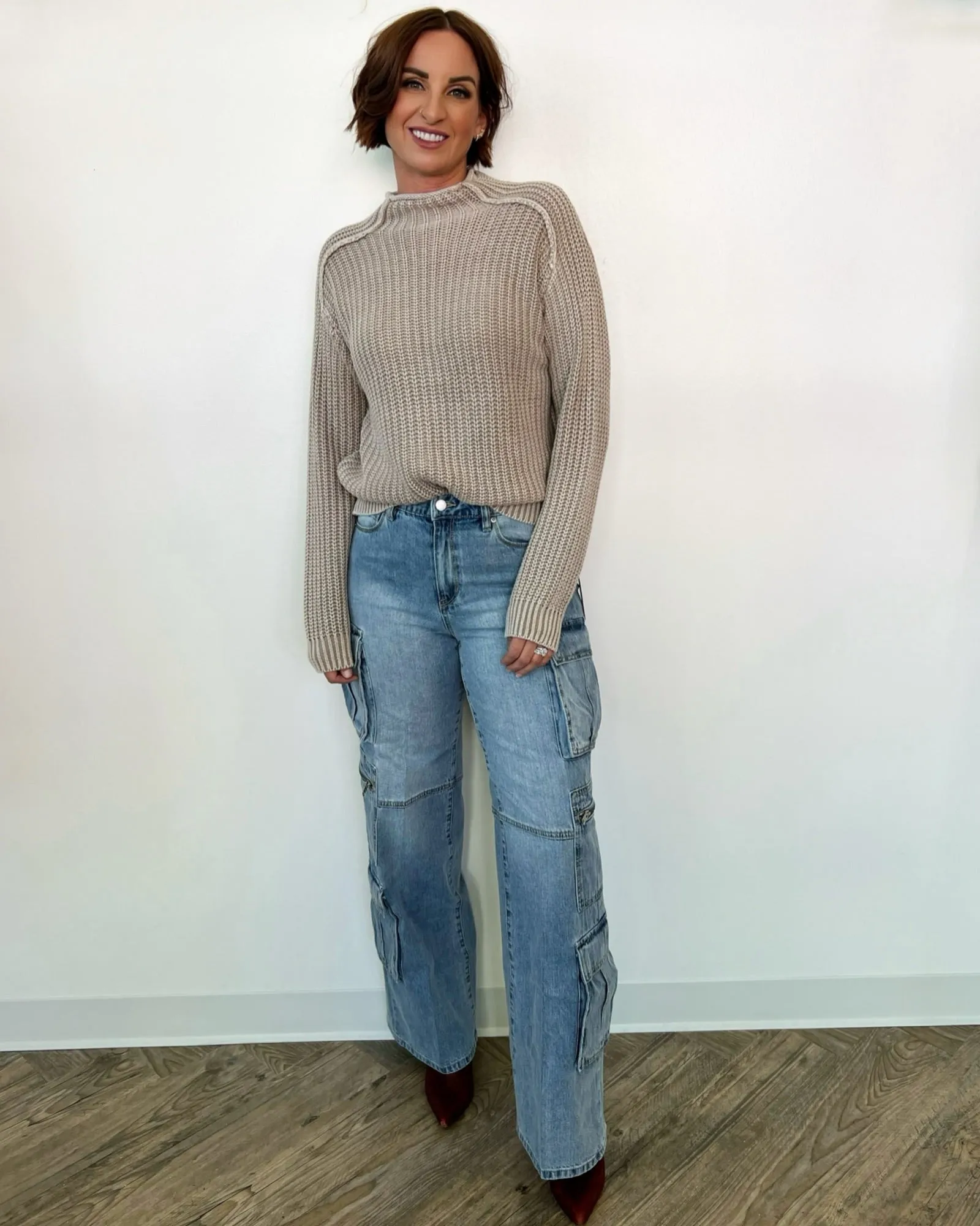 Daleyza Wide Leg Cargo Denim