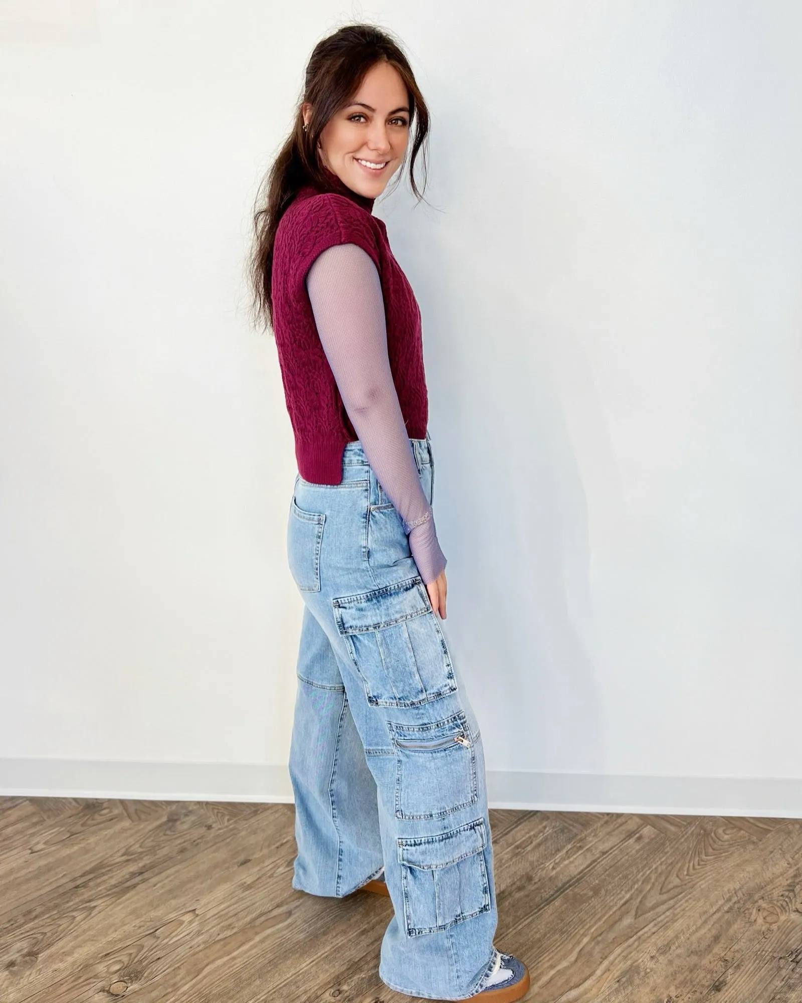 Daleyza Wide Leg Cargo Denim