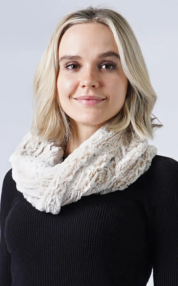 EAF8156 Two Tone Fur Twist Tube Snood Scarf