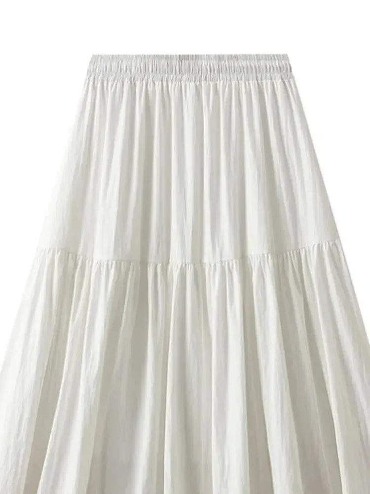 Elegant Lace-Up Elastic Pleated Skirt