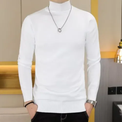 Elegant turtleneck jumper men | slim fit knitted jumper