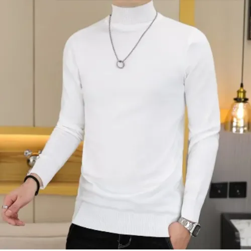 Elegant turtleneck jumper men | slim fit knitted jumper