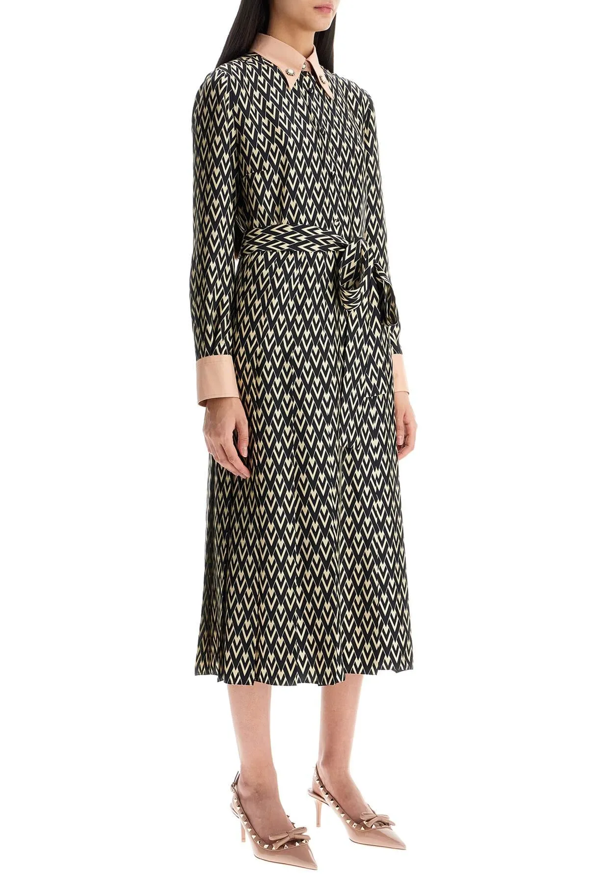 Este Midi Twill Dress with Allure