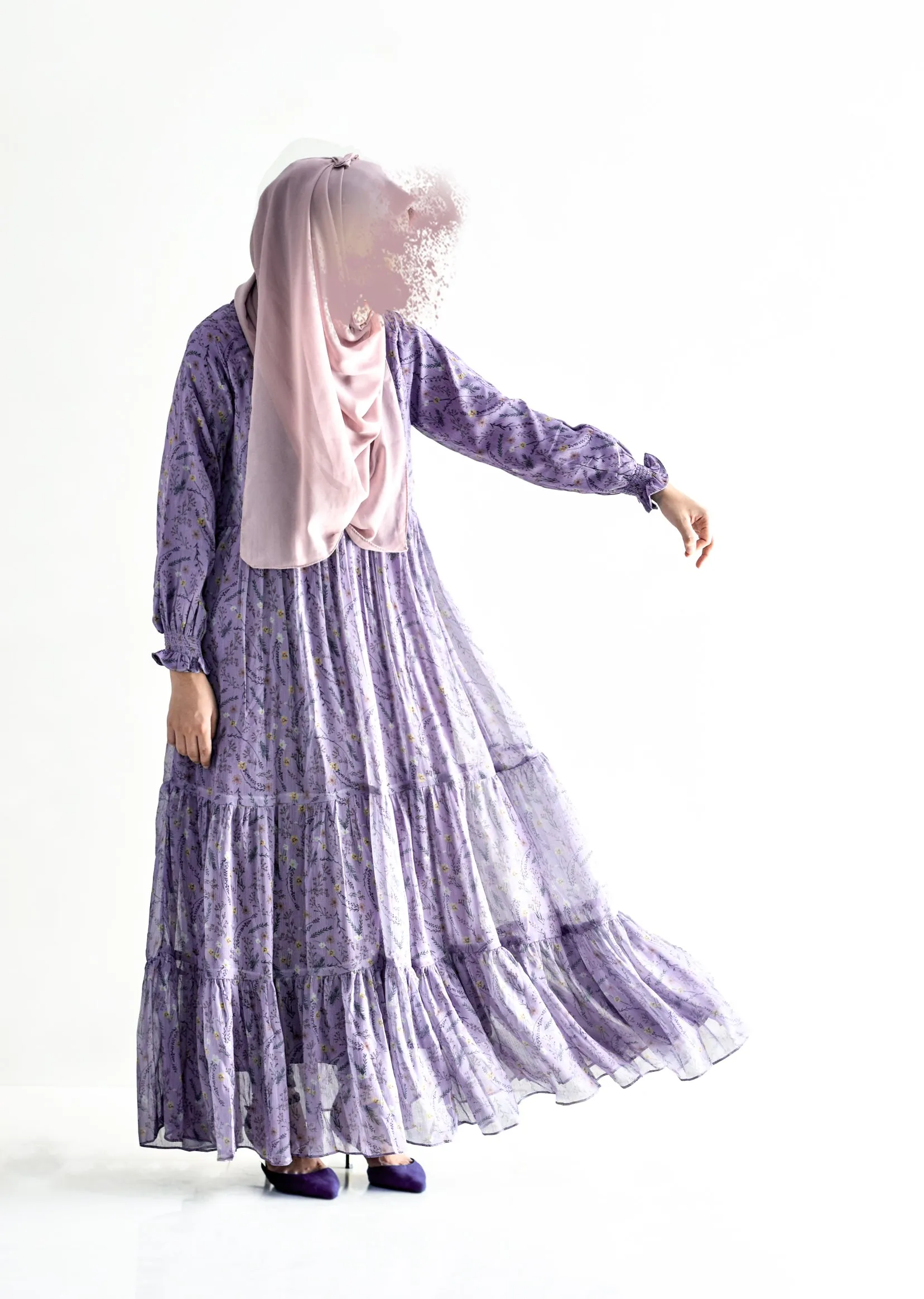 Evermore Modest Dress - Muted Purple