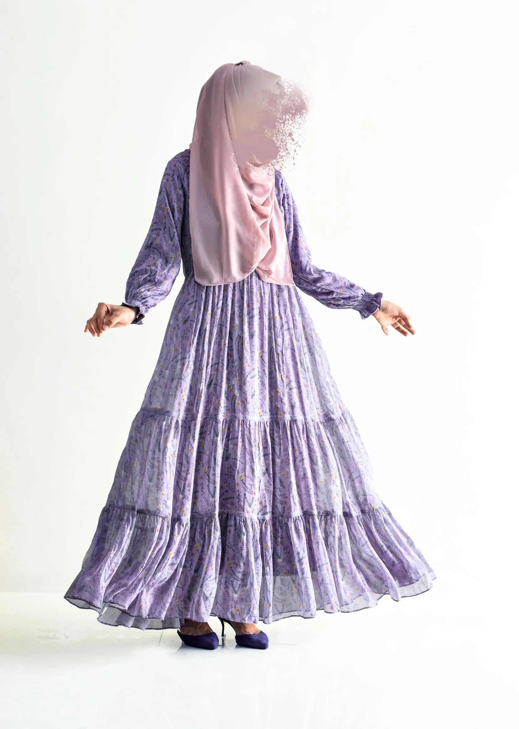 Evermore Modest Dress - Muted Purple