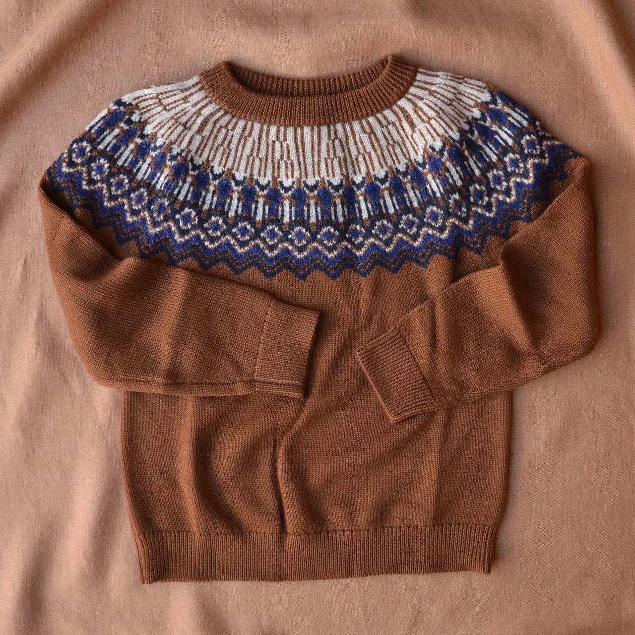 Fair Isle Sweater - 100% Merino - Amber (2-12y)