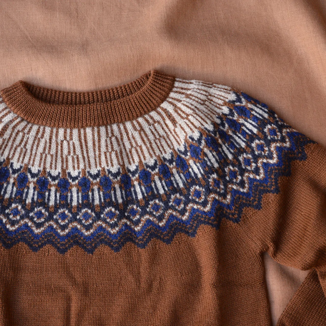 Fair Isle Sweater - 100% Merino - Amber (2-12y)