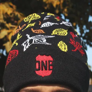 Fall Leaves (Black) / Beanie