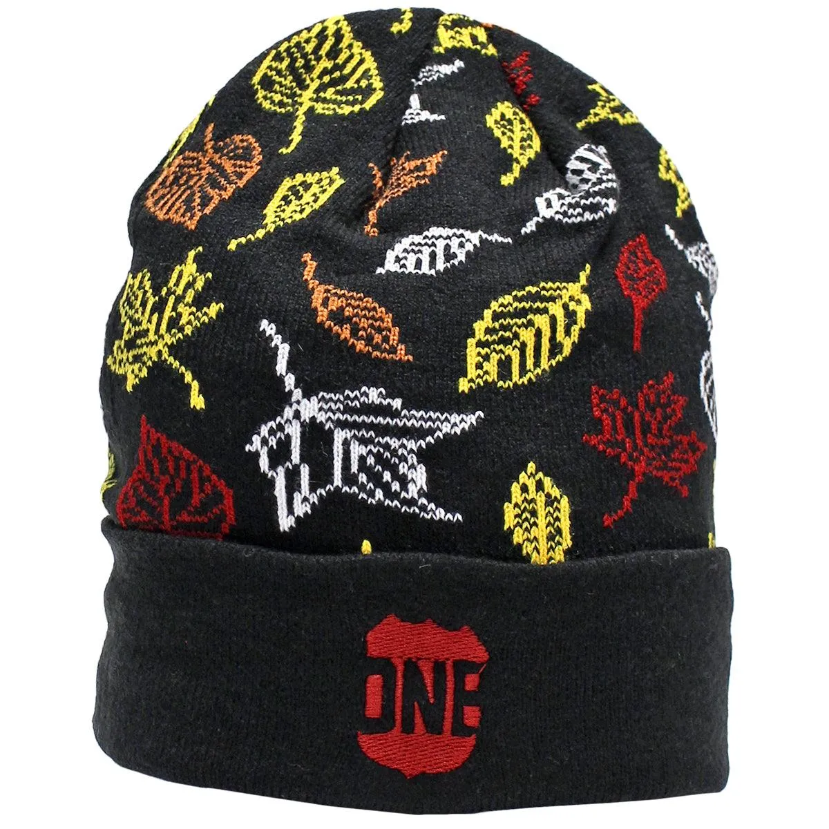 Fall Leaves (Black) / Beanie