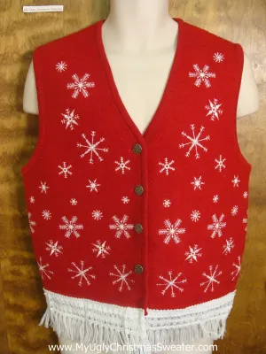 Falling Snowflakes Funny Christmas Sweater Vest