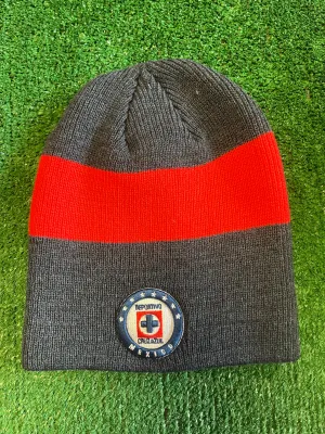 Fan Ink Cruz Azul Fury Knit Beanie Grey/Red