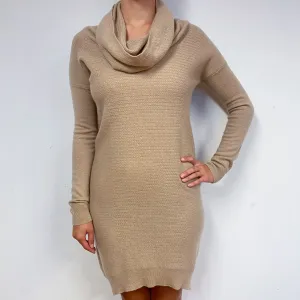 Fawn Cowl Neck Cashmere Dress Small