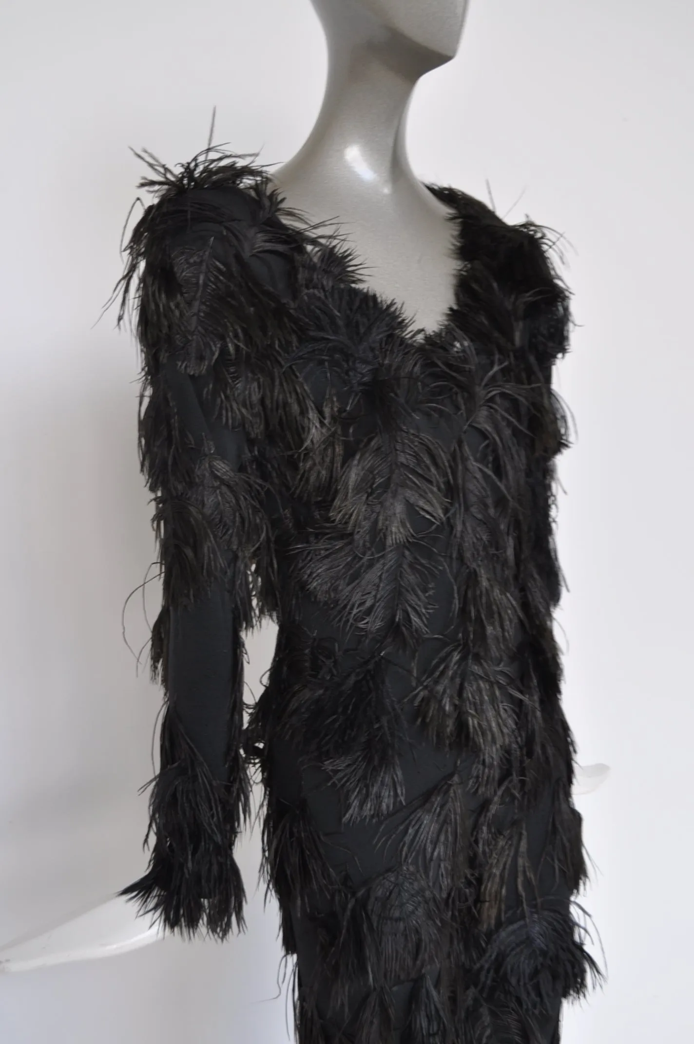 Feathered jumpsuit from the 80s