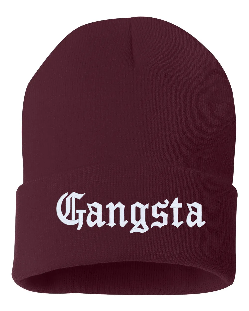 GANGSTA Embroidered Cuffed Beanie Hat