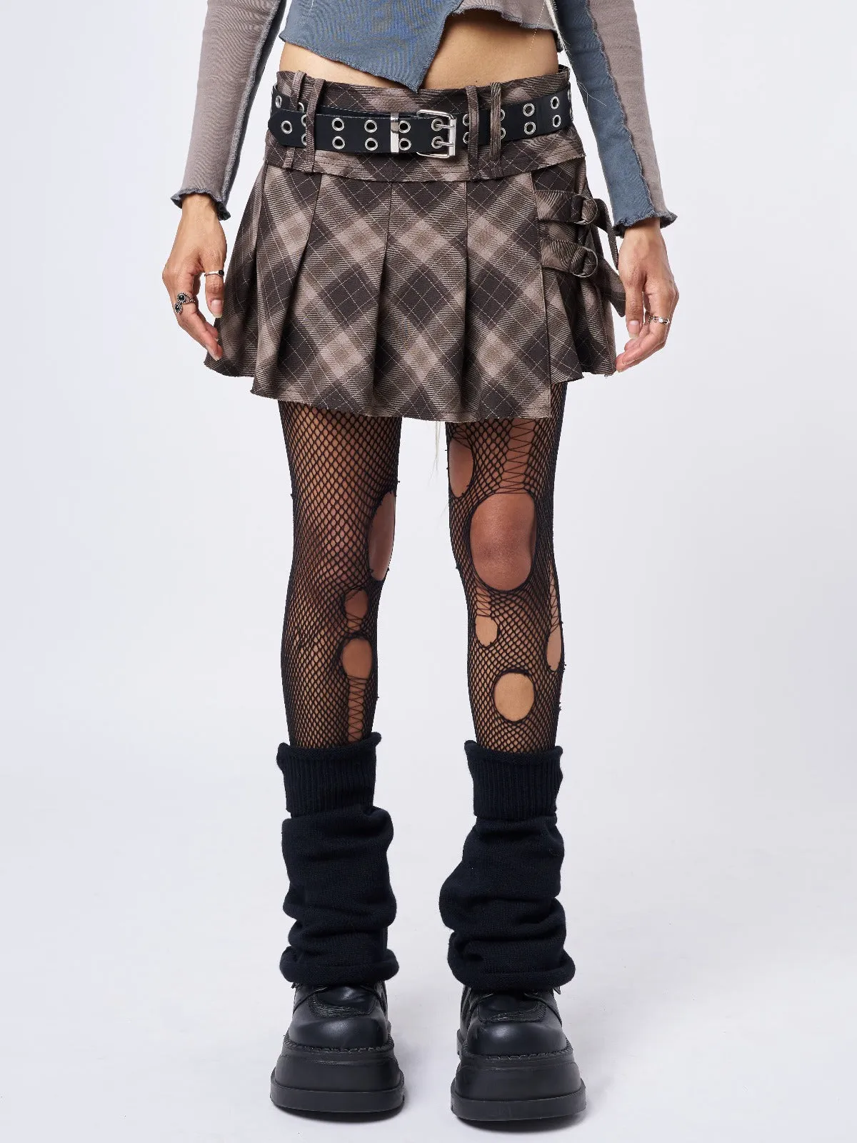 Gina Tartan Pleated Mini Skirt