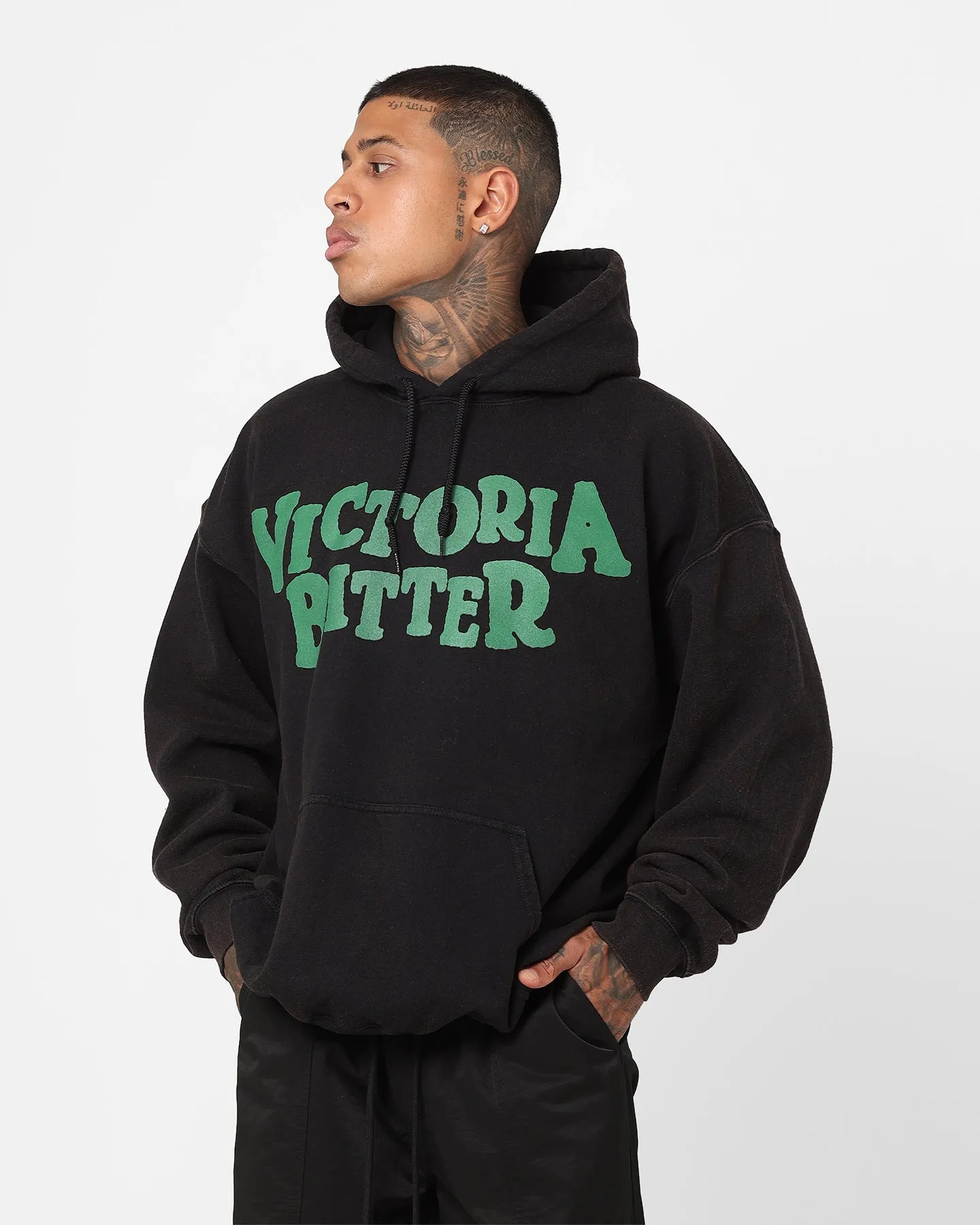 Goat Crew X Victoria Bitter VB Vintage Hoodie Black Wash