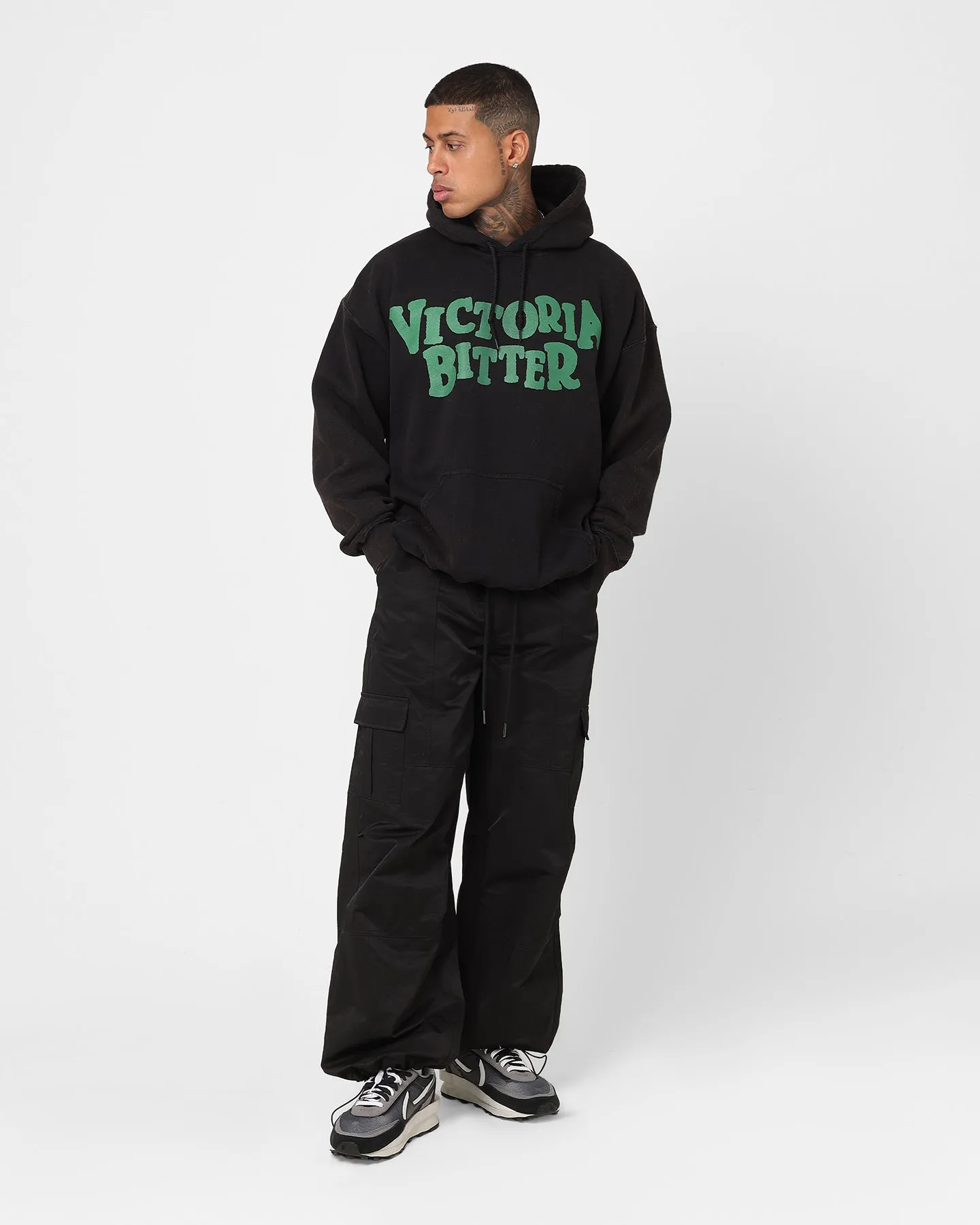 Goat Crew X Victoria Bitter VB Vintage Hoodie Black Wash