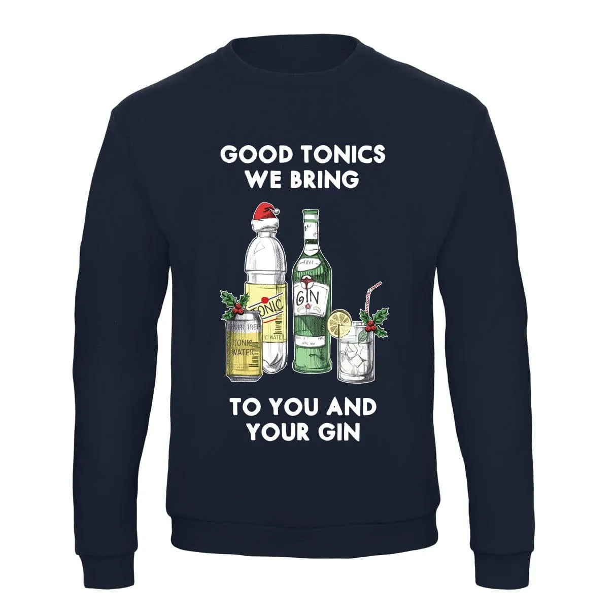 'Good Tonics We Bring' Gin Christmas Jumper