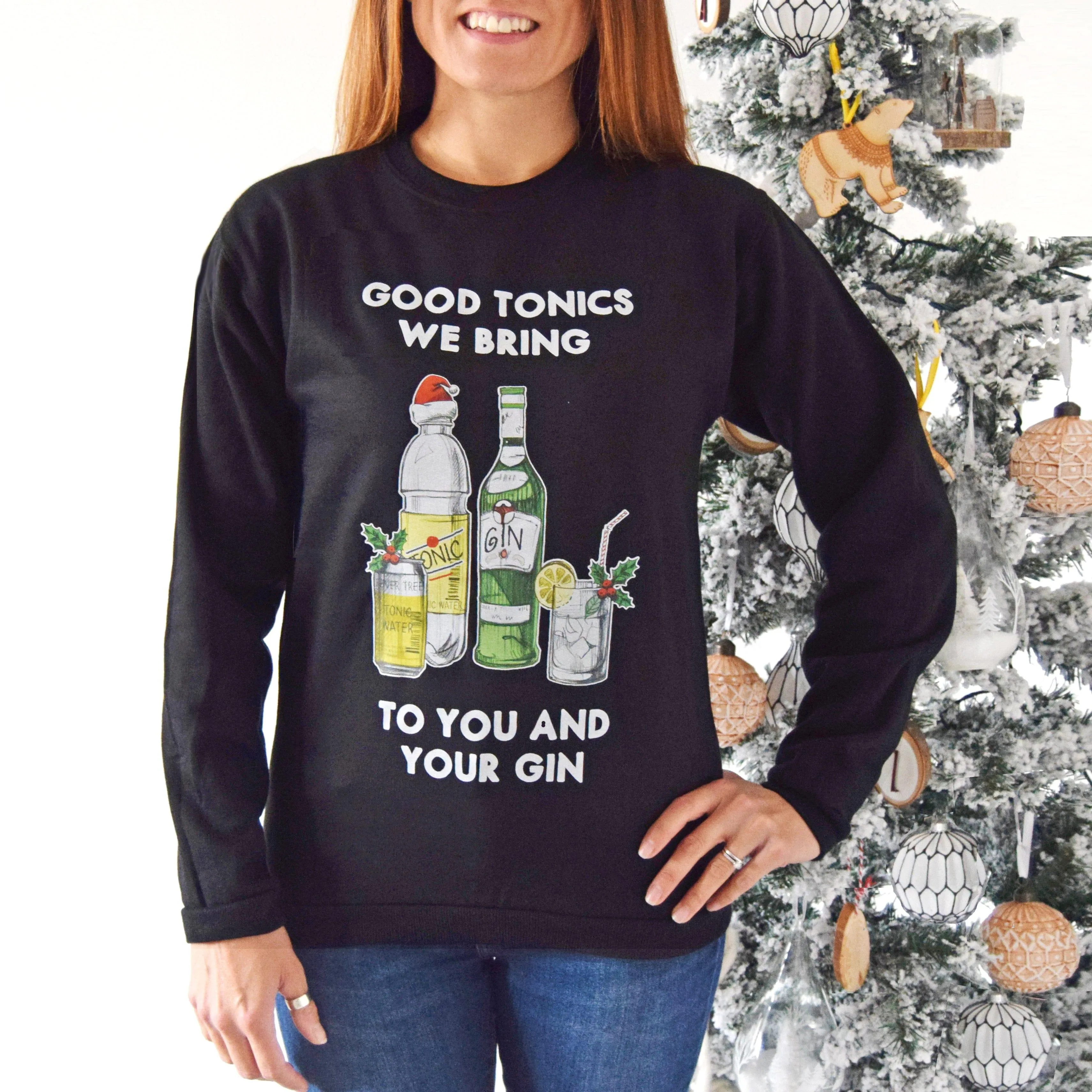 'Good Tonics We Bring' Gin Christmas Jumper