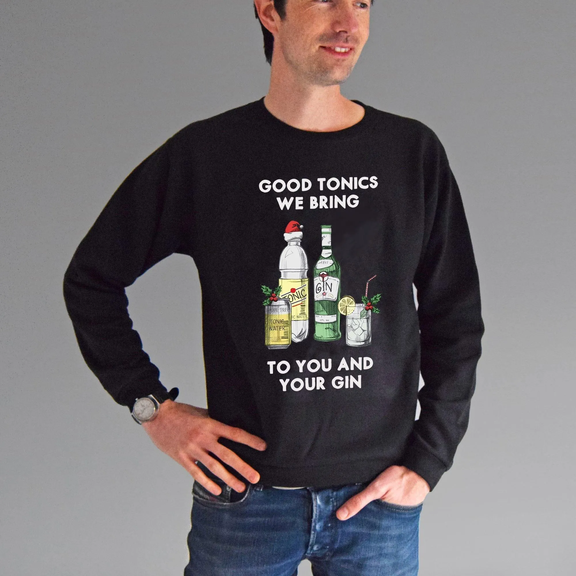 'Good Tonics We Bring' Gin Christmas Jumper