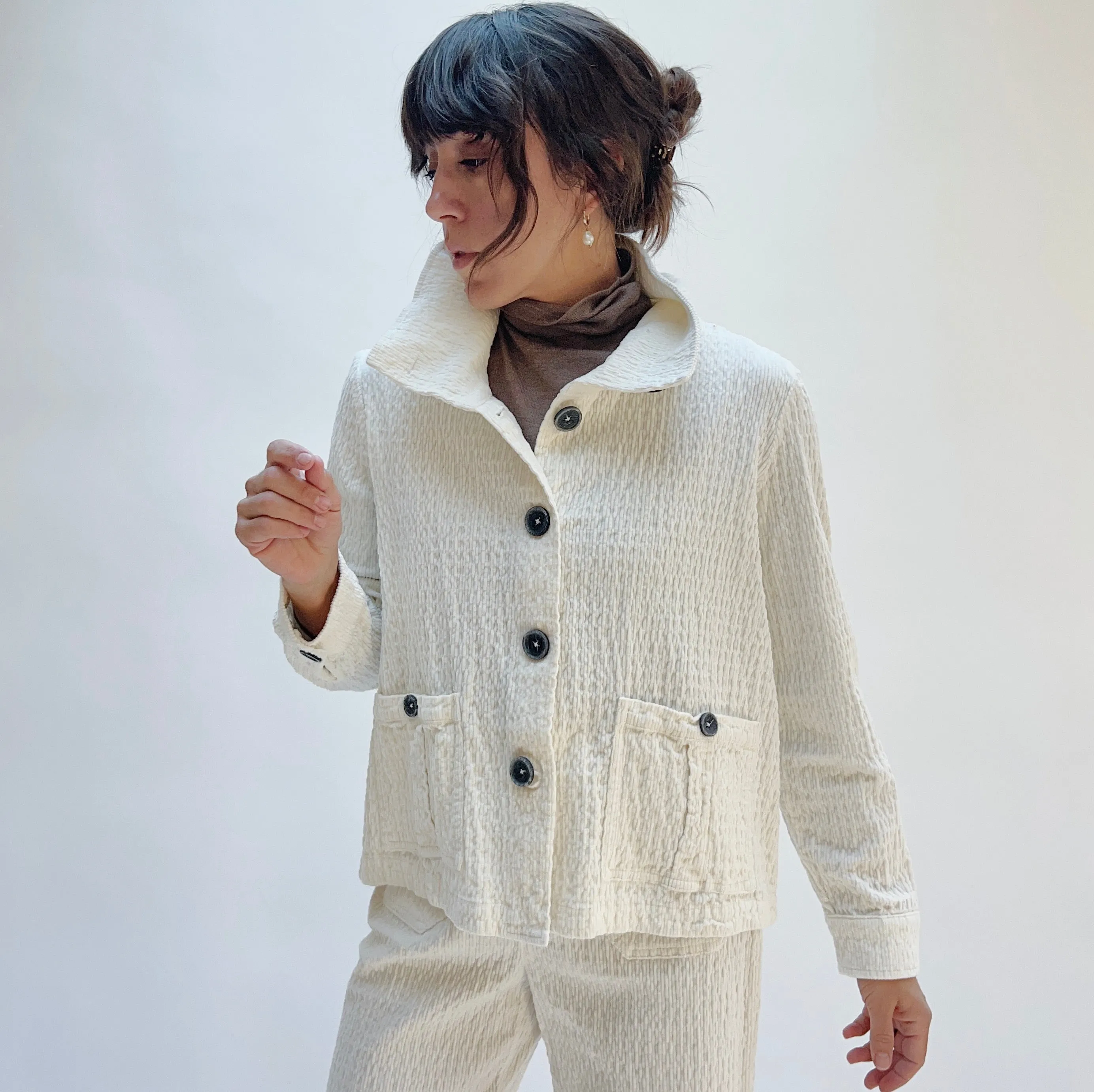 Habitat | Rustic Stretch Corduroy Jacket in Winter White