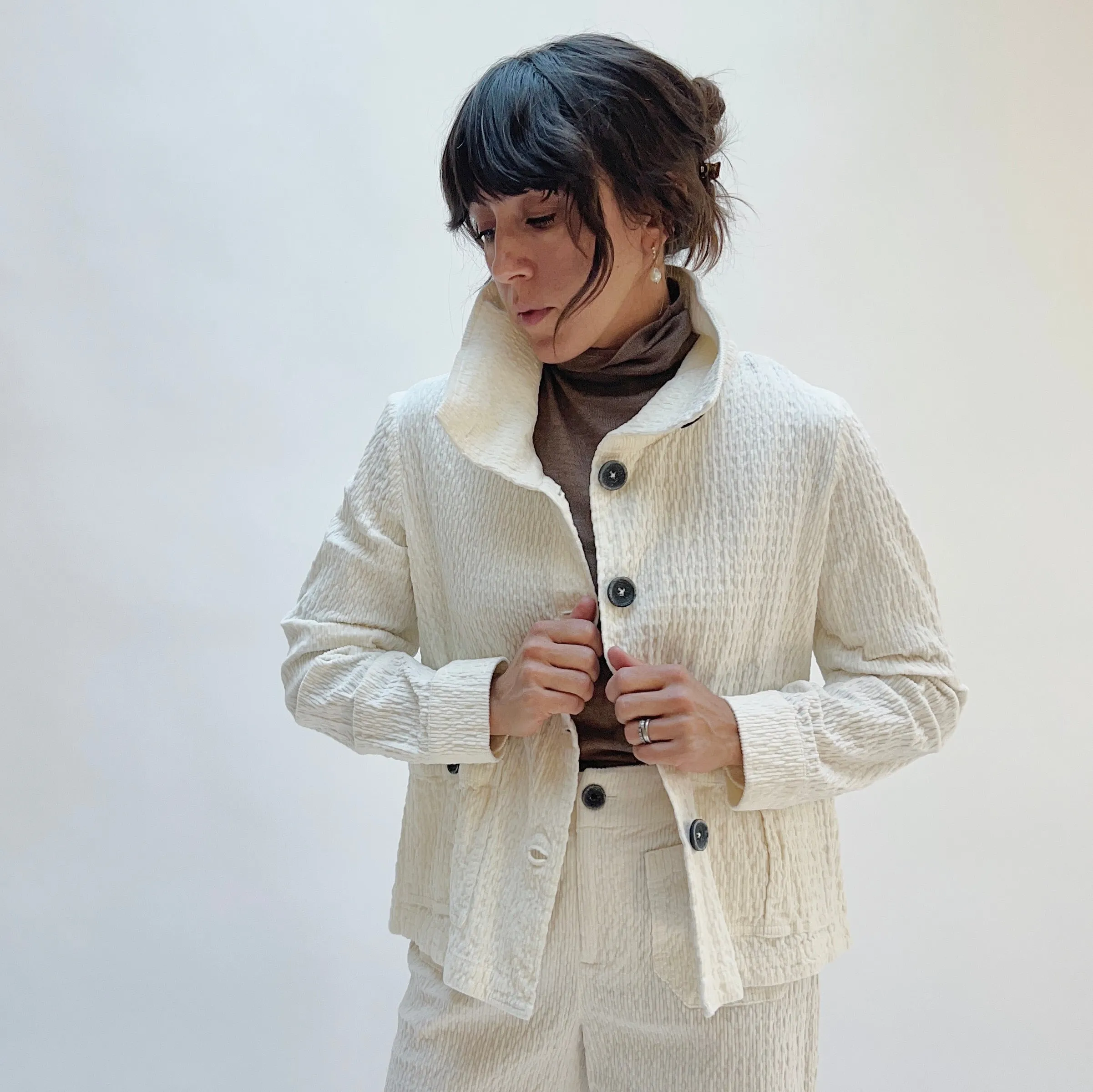 Habitat | Rustic Stretch Corduroy Jacket in Winter White