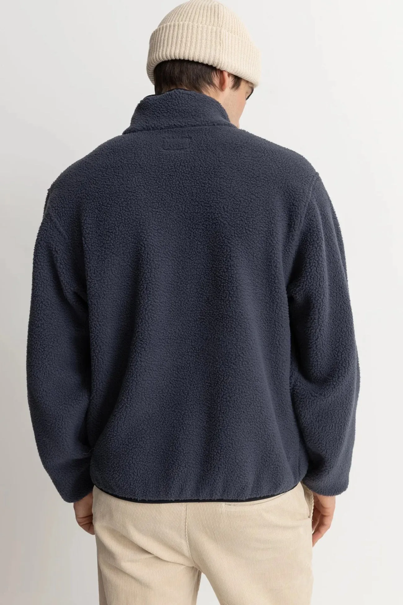 Half Zip Sherpa Pull Over Navy