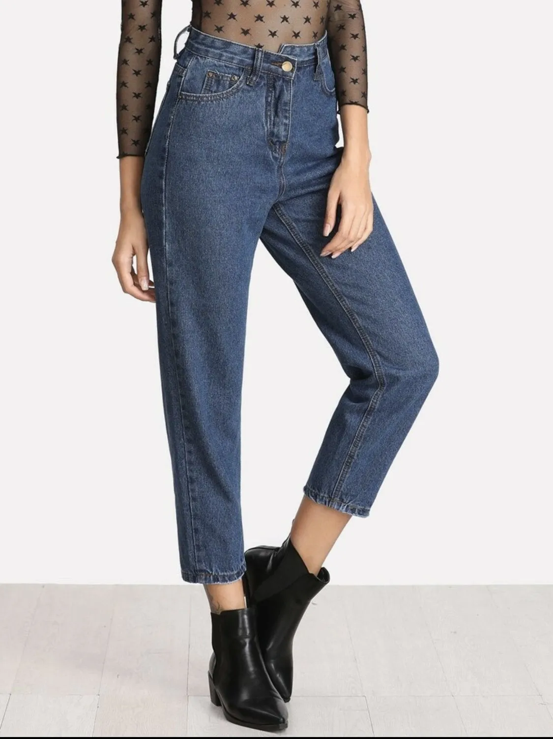 High Waist Ankle Jeans