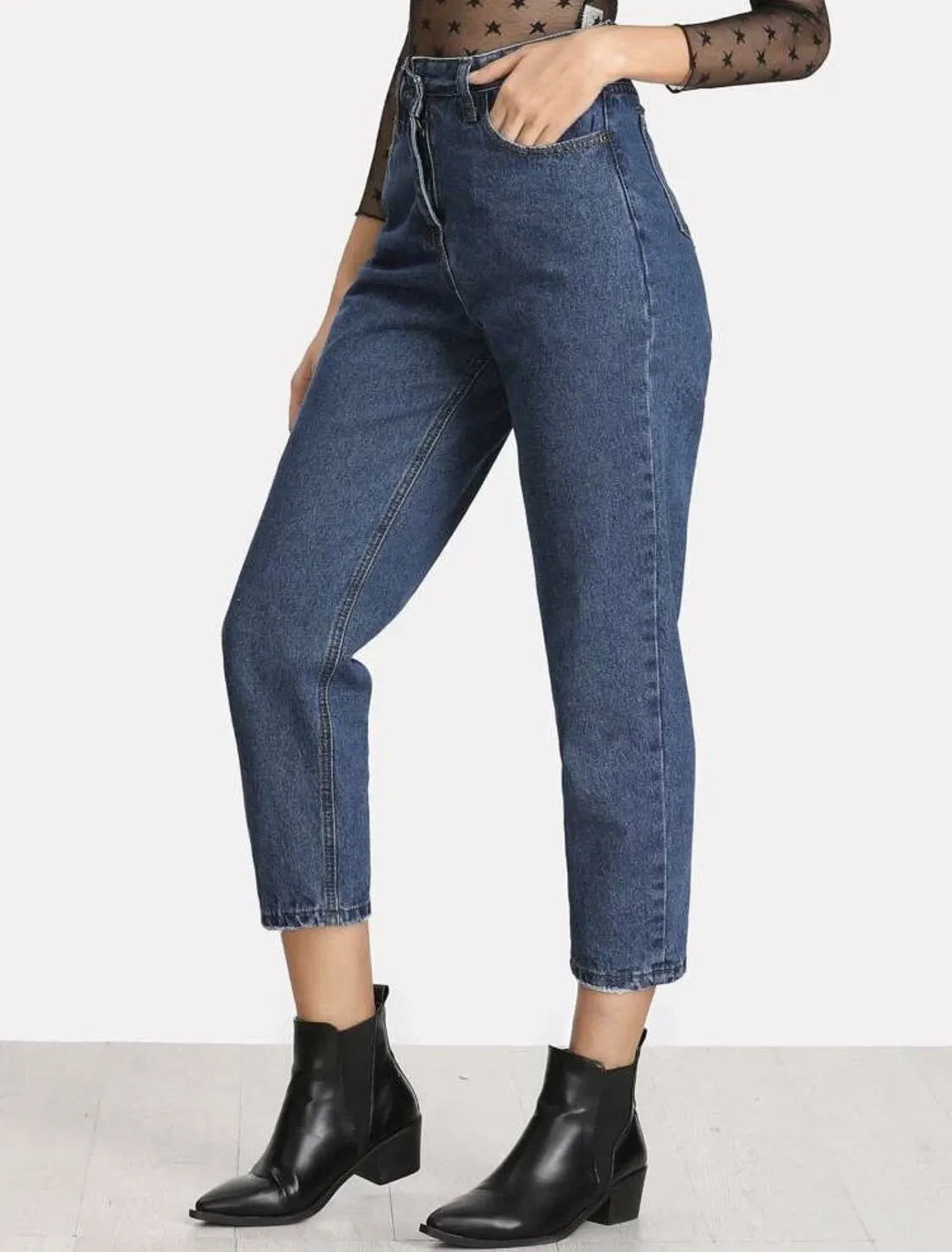 High Waist Ankle Jeans