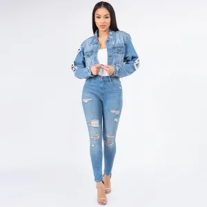 High Waisted Distressed Skinny Jean by American Bazi