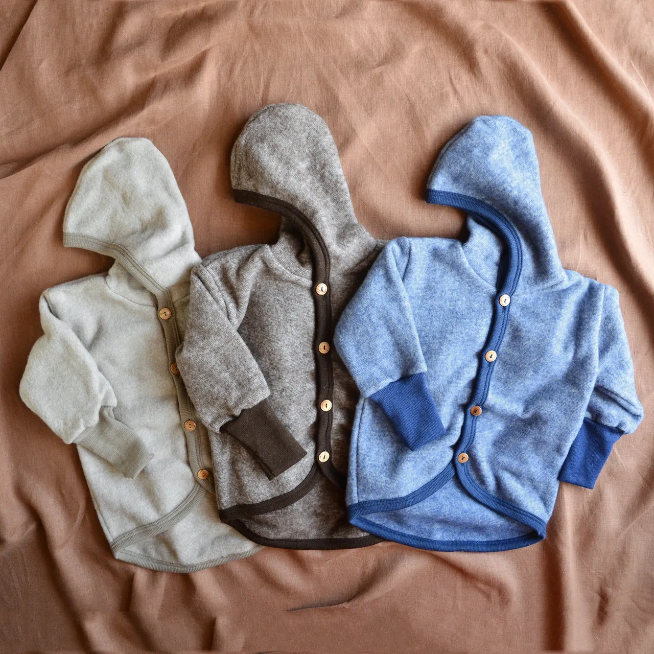 Hooded Jacket - Organic Wool/Cotton Fleece (6m-3y)