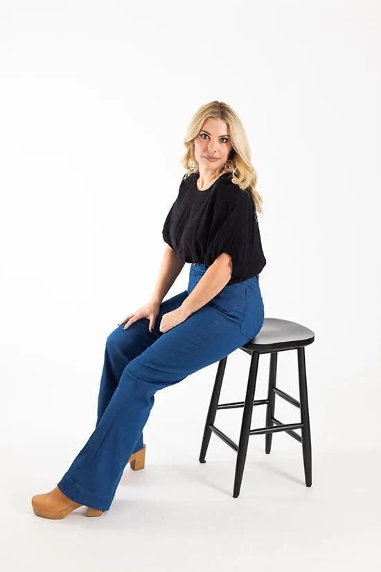 Isle High-Waisted Stretch Denim Pattern - Chalk   Notch