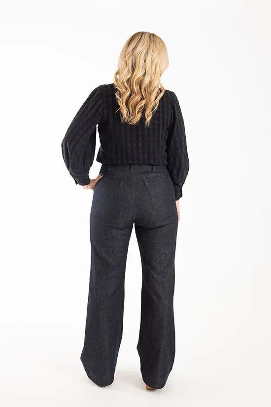 Isle High-Waisted Stretch Denim Pattern - Chalk   Notch