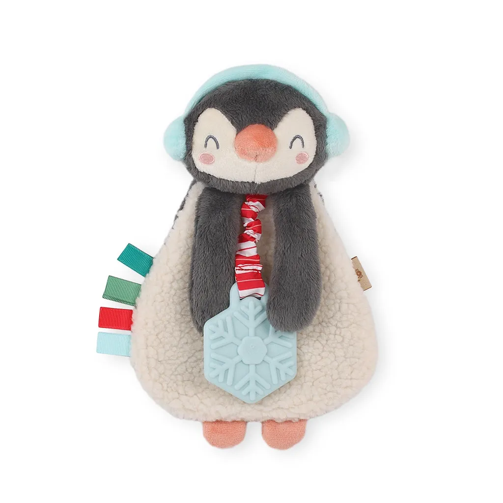 Itzy Lovey Holiday Plush   Teether Toy - Penguin