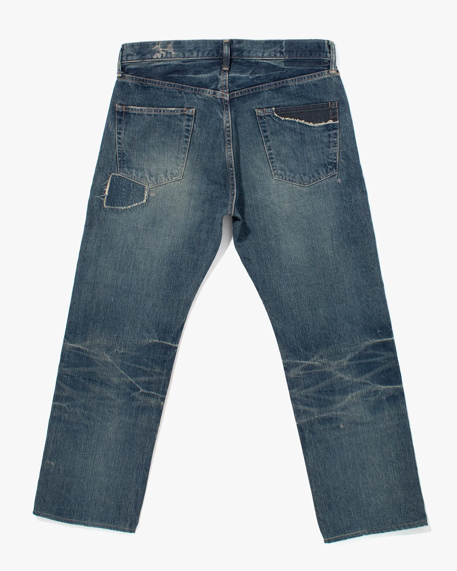 Japanese Repro Denim Jeans, Spellbound O-K-A, Distressing with Patched Details - 32